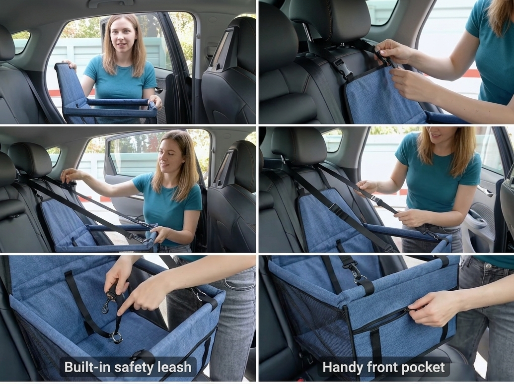 High-Quality Dog Car Booster Seat - Your Dog Secure & Your Car Spotless